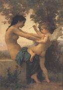 Adolphe William Bouguereau Young Girl Defending Herself against Eros (mk26) Spain oil painting artist